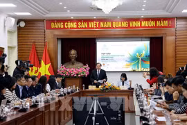 Delegates at the press conference (Photo: VNA)