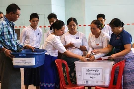 Election Commission officials count ballots at a polling station during Myanmar's general election in Yangon, Myanmar, on December 28, 2025. (Photo: Reuters)