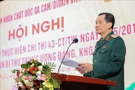 Lieutenant General Do Hong Lam, Permanent Vice President of the Vietnam Association for Victims of Agent Orange/dioxin, speaks at the event. (Photo: VNA)