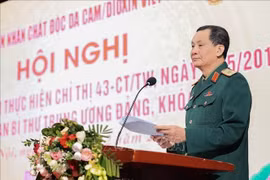 Lieutenant General Do Hong Lam, Permanent Vice President of the Vietnam Association for Victims of Agent Orange/dioxin, speaks at the event. (Photo: VNA)