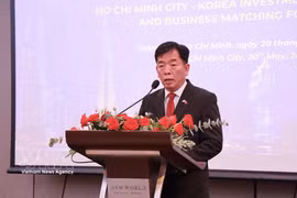 Vietnamese Ambassador to the Republic of Korea Vu Ho speaks at the forum.(Photo: VNA) 