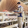 MDF wood production at Quang Tri Wood Company (Photo published by VNA)