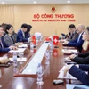 The meeting between Deputy Minister of Industry and Trade Nguyen Sinh Nhat Tan and Director of Switzerland’s State Secretariat for Economic Affairs Helene Budliger Artieda in Hanoi on March 16. (Photo: moit.gov.vn)