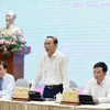 Deputy Minister of Agriculture and Environment Phung Duc Tien speaks at the Government’s regular March press briefing held in Hanoi on April 4. (Photo: VNA)