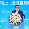 Prime Minister Pham Minh Chinh addresses the Vietnam-China business forum. (Photo: VNA)