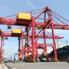 Chu Lai Port welcomes the Chana Bhum, a Singapore-flagged vessel operated by RCL, marking the opening of the Chu Lai–India shipping route. (Photo: VNA)