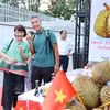 Vietnamese durian is promoted at an event in Beijing. (Photo: VNA)