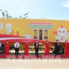 The ribbon-cutting ceremony marking the export of C.P. Vietnam's first container shipment to Singapore. (Photo: VNA) 