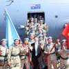 Vietnamese officers of Level-2 Field Hospital Roration 6 and Engineering Unit Rotation 3 in a photo before departing for UN peacekeeping missions (Photo: VNA)