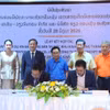 KN Vientiane Group Co., Ltd of Vietnam and Real Concept Real Estate Sole., Ltd of Laos sign a strategic cooperation agreement to develop a real estate project in the Long Thanh – Vientiane Special Economic Zone in Laos on June 28. (Photo: VNA)