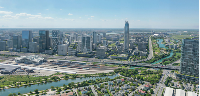 The project contributes to completing Hanoi’s external transport infrastructure network and strengthening regional connectivity with Bac Ninh and other northern provinces. (Photo: Sun Group)