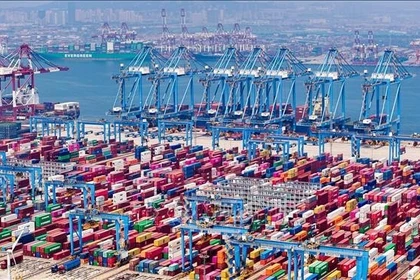 A cargo port in Tianjin, China. (Photo: Xinhua/VNA)