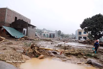 Flooding causes extensive damage in Lai Chau. (Photo: VNA)