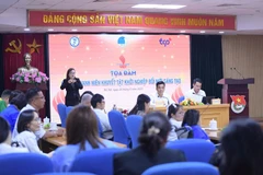 The seminar seeks solutions to assist young persons with disabilities in entrepreneurship. (Photo: VietnamPlus)