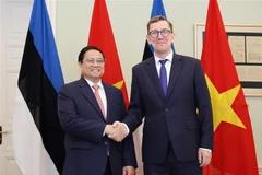 Vietnamese PM Pham Minh Chinh (L) holds talks with his Estonian counterpart Kristen Michal in Tallinn on June 6, 2025. (Photo: VNA)