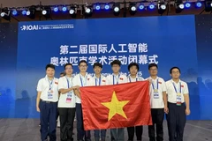 The Vietnamese national team at the 2025 International Olympiad on Artificial Intelligence. (Photo: moet.gov.vn)