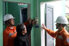 The Kon Tum power sector accompanies the Quang Trung Campaign by providing support, installing, inspecting and guiding residents on the safe use of electrical equipment as they move into their new homes. (Photo: VNA)