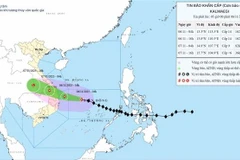 A map released at 5am on November 6, 2025, tracing the direction of Typhoon Kalmaegi (Photo published by VNA)