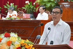 Tran Phu Loc Thanh, Director of the municipal Department of Agriculture and Environment speaks at the event. (Photo: VNA)