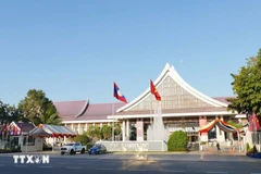 The Lao National Convention Centre in Vientiane, the venue of the 12th National Congress of the Lao People’s Revolutionary Party. (Photo: VNA)