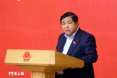 Deputy Prime Minister Nguyen Chi Dung addresses a conference on December 10 to roll out the Resolution of the first Congress of the Government Party Committee for the 2025–2030 term. (Photo: VNA)