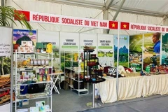 The booth of the Vietnam Trade Office at a trade fair in Morocco. (Photo published VNA)