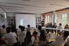 A scene from the documentary project Tam Giang Lagoon, which explores the lives of people affected by climate change, is presented at the press conference. (Photo: VietnamPlus)