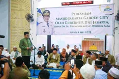 Jakarta Governor Pramono Anung at the inauguration of the Jakarta Garden City (JGC) Mosque in Cakung, East Jakarta on May 4. (Photo: Antara)
