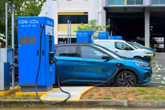 Singapore’s Green Plan 2030 means converting all public and private transport to electric vehicles so the government is working with the private sector to prompt infrastructure investment in fast-charging points such as these. (Photo: Handout)