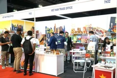 Vietnamese goods at the International Halal Exhibition 2024 held in Kuala Lumpur, Malaysia. (Photo: VNA)