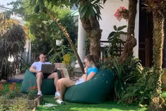 Foreigners at a co-working space in Da Nang. (Photo courtesy of Coworking Danang)