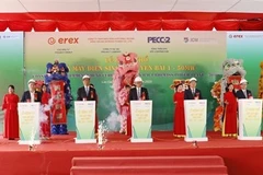The ground-breaking ceremony of the Yen Bai 1 biomass power plant in Lao Cai province on December 19. (Photo: VNA)