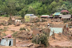 Hundreds of houses in My Ly commune, Nghe An province, are damaged after floods in July 2025. (Photo published by VNA)
