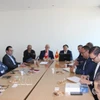 A Vietnam–Tunisia online business matching conference at the headquarters of the Tunisian Union of Industry, Trade and Handicrafts (UTICA) in April 2025. (Photo: VNA)