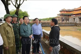 Deputy Prime Minister Mai Van Chinh inspects flood impact at the Hue Imperial Citadel on October 31, 2025. (Photo: VNA)