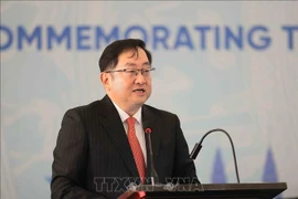 Malaysian Ambassador to Vietnam Dato’ Tan Yang Thai speaks at the press briefing. (Photo: VNA)