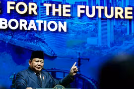Indonesian President Prabowo Subianto speaks at the 2025 International Conference on Infrastructure (ICI) held at the Jakarta Convention Center (JCC) in Jakarta on June 12, 2025. (Photo: Antara)