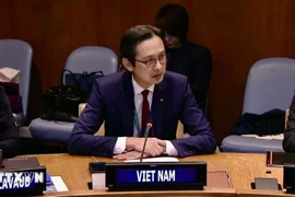 Ambassador Do Hung Viet, Head of the Permanent Mission of Vietnam to the United Nations, addresses a symposium in New York on February 25, 2026 on the treaty’s role as a regional arrangement under Chapter 8 of the UN Charter on the occasion of the 50th anniversary of the TAC signing. (Photo: VNA) 