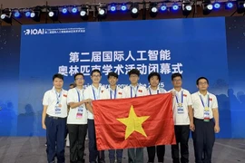 The Vietnamese national team at the 2025 International Olympiad on Artificial Intelligence. (Photo: moet.gov.vn)