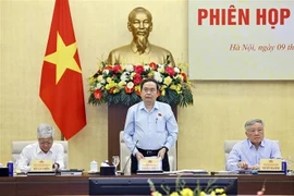 National Assembly Chairman Tran Thanh Man, who also serves as President of the National Election Council (NEC), delivers remarks at the NEC's first meeting on July 9. (Photo: VNA)