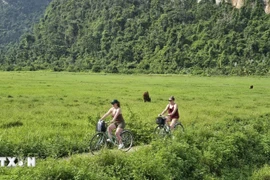 Foreign tourists in Viet Hai community-based tourism site. (Photo; VNA)
