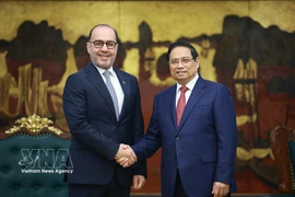 Prime Minister Pham Minh Chinh receives Qatari Ambassador Khalid Ali Abdullah Abel on March 17. (Photo: VNA)