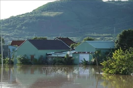Houses inundated by storm-triggered flooding. (Photo: VNA)