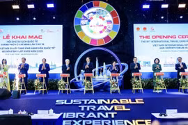 The delegates perform the opening ceremony of the series of events. (Photo: VNA)