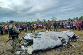 The crash site of the US military aircraft in Maguindanao del Sur province, the Philippines, on February 6, 2025 (Photo: Xinhua/VNA)