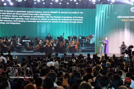 Deputy Prime Minister Pham Thi Thanh Tra delivers remarks at the opening ceremony of the fourth Da Nang Asian Film Festival (DANAFF IV) on June 28. (Photo: VNA)