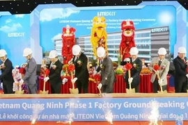 The groundbreaking ceremony for the first phase of the Lite-On Vietnam plant in Quang Ninh province. (Photo: VNA)