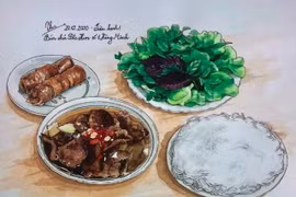 A painting by Thu Hang in the sketchbook project “Flavours of the Hanoi”.