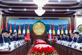 General Secretary of the Communist Party of Vietnam (CPV) To Lam and General Secretary of the Lao People’s Revolutionary Party (LPRP) hold talks in Vientiane on December 1, 2025. (Photo: VNA)