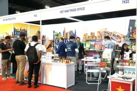 Vietnamese goods at the International Halal Exhibition 2024 held in Kuala Lumpur, Malaysia. (Photo: VNA)